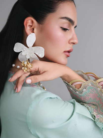 Qalamkar Qline Lawn Drop-1 Embroidered Unstitched 3-Piece Suit-RP-05-Raha