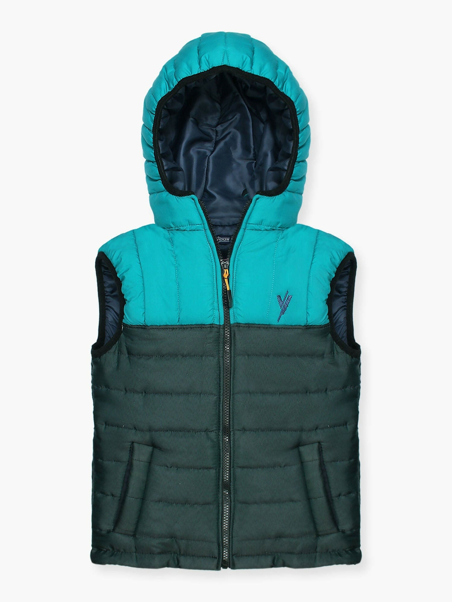 Blue and green Velvour Puffer Jacket- VJ26-A