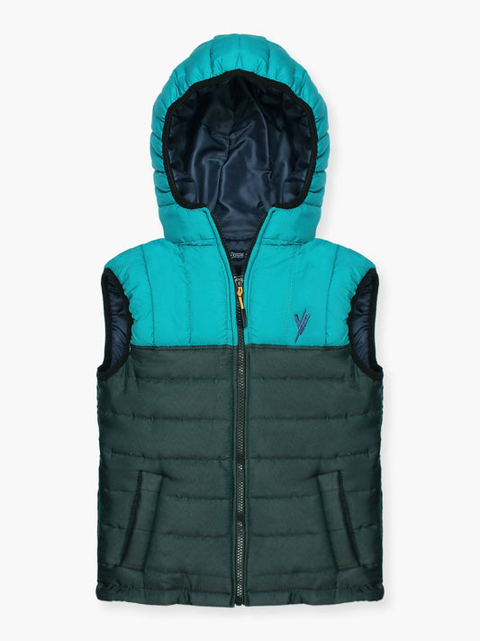 Blue and green Velvour Puffer Jacket- VJ26-A