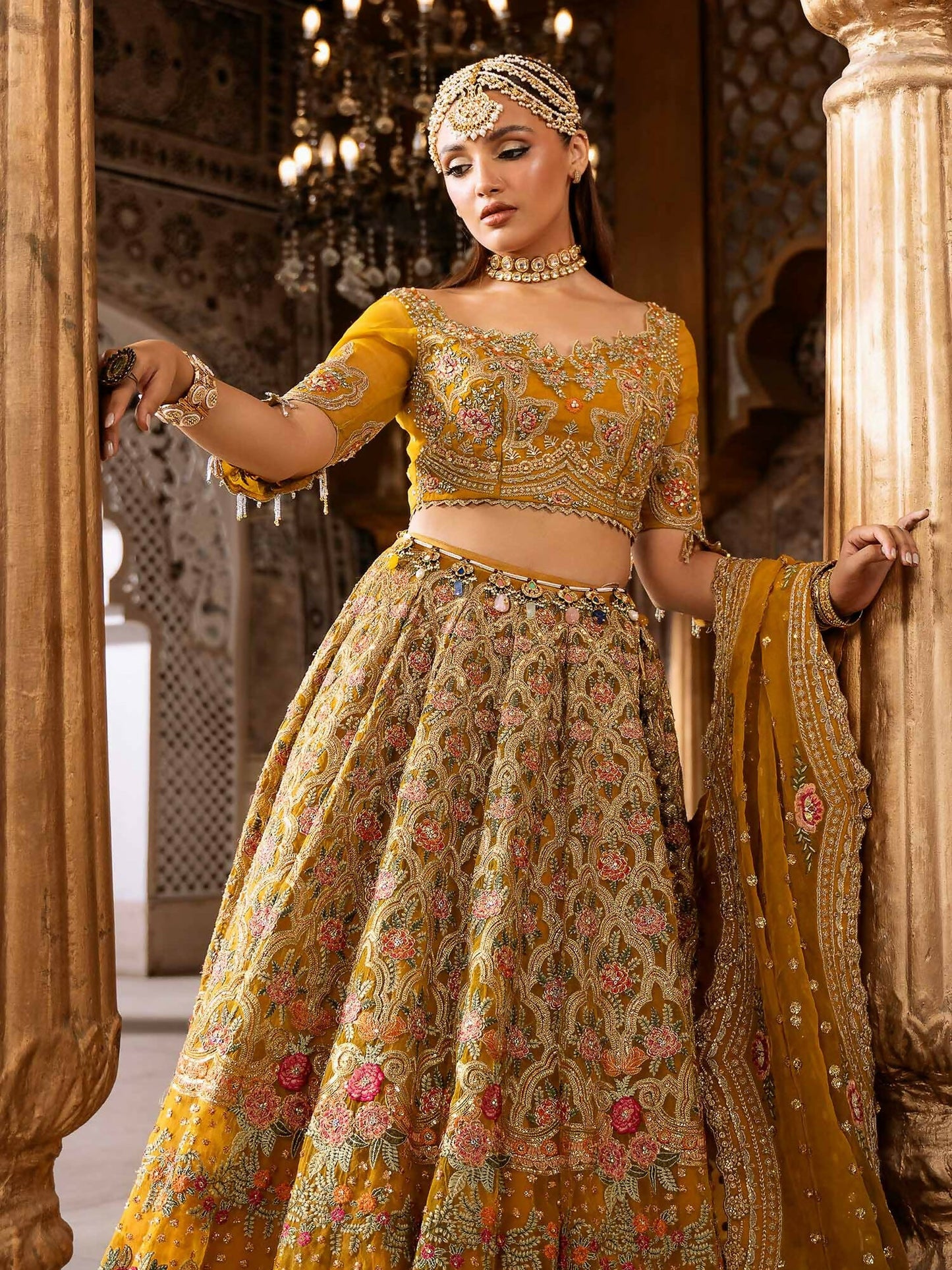 Shiza Hassan Shehnai Organza Embellished Stitched 3-Piece Suit-Camelia