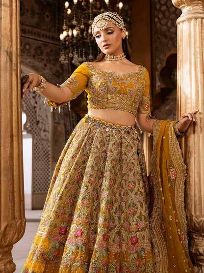 Shiza Hassan Shehnai Organza Embellished Stitched 3-Piece Suit-Camelia