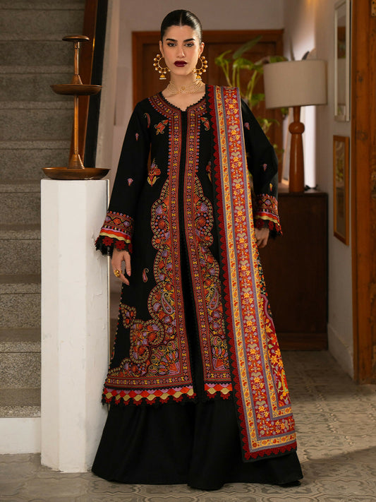 Binilyas Gulrukh Khaddar Embroidered Unstitched 3-Piece Suit-61-B