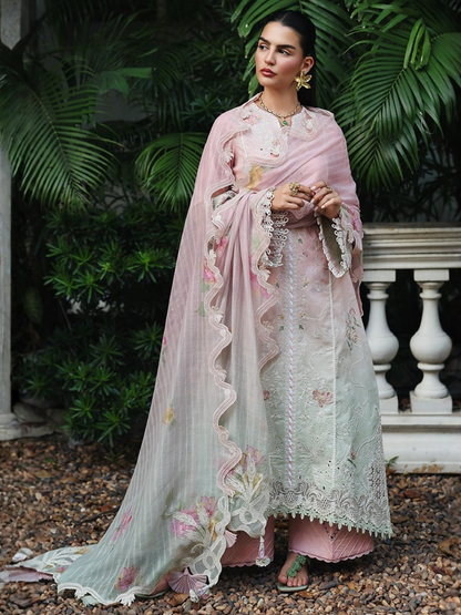 Qalamkar Qline Lawn Drop-1 Embroidered Unstitched 3-Piece Suit-RP-04-Vanya