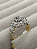H&A Jewellery 18K Gold Polished Zircon Diamond Cluster Ring
