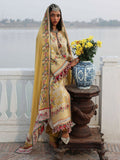 Hussain Rehar Luxury Lawn'26 Eid Edit Embroidered Unstitched 3-Piece Suit-Ochre