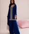 Allure By IH Silver Night Tussel Silk Embroidered Stitched 3-Piece Suit-Crowne