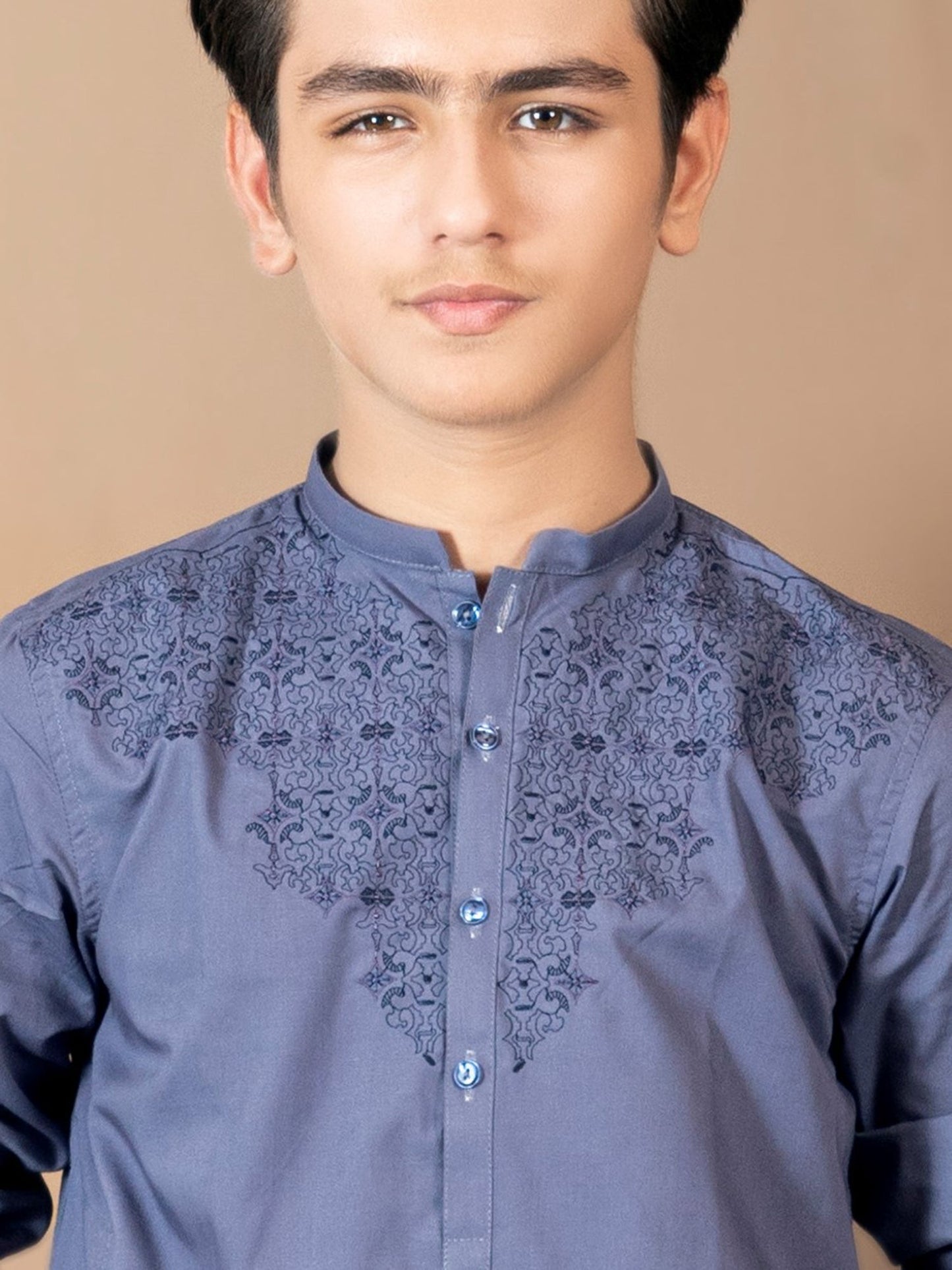 Velvour Boys Cotton Embroidered Stitched 2-Piece Suit-VB165