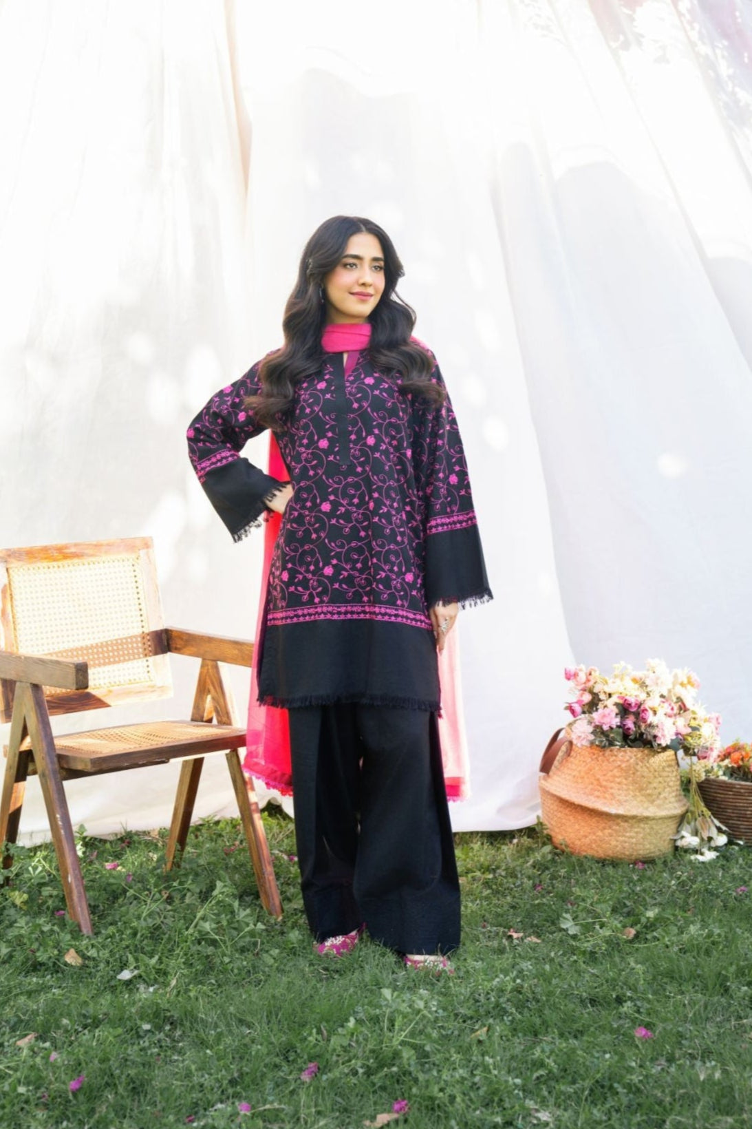 Panache Apparel Serenity Linen Embroidered Stitched Suit-Ziya