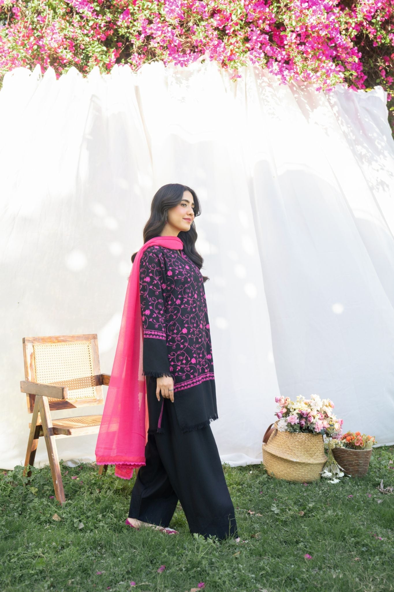 Panache Apparel Serenity Linen Embroidered Stitched Suit-Ziya