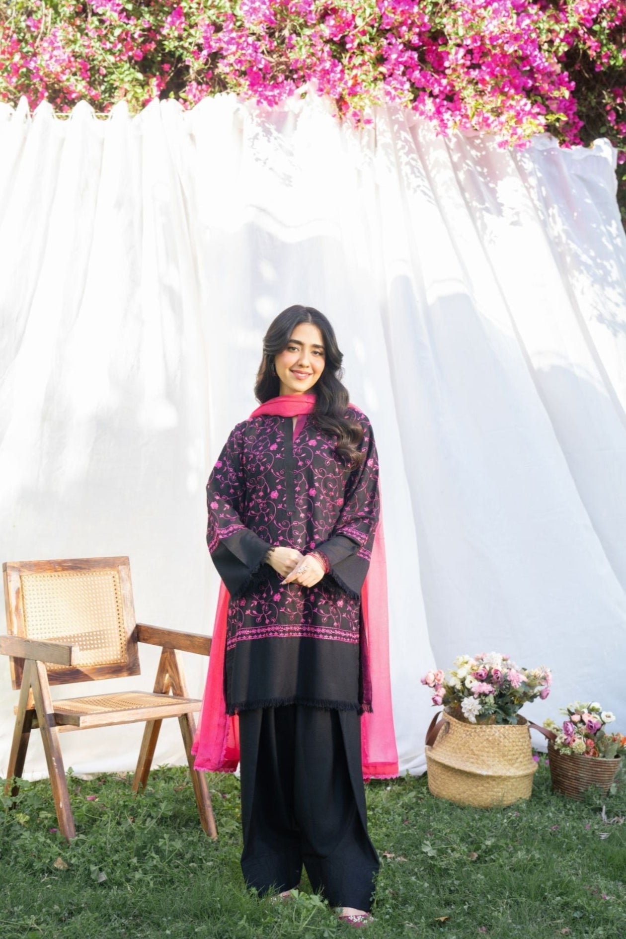 Panache Apparel Serenity Linen Embroidered Stitched Suit-Ziya