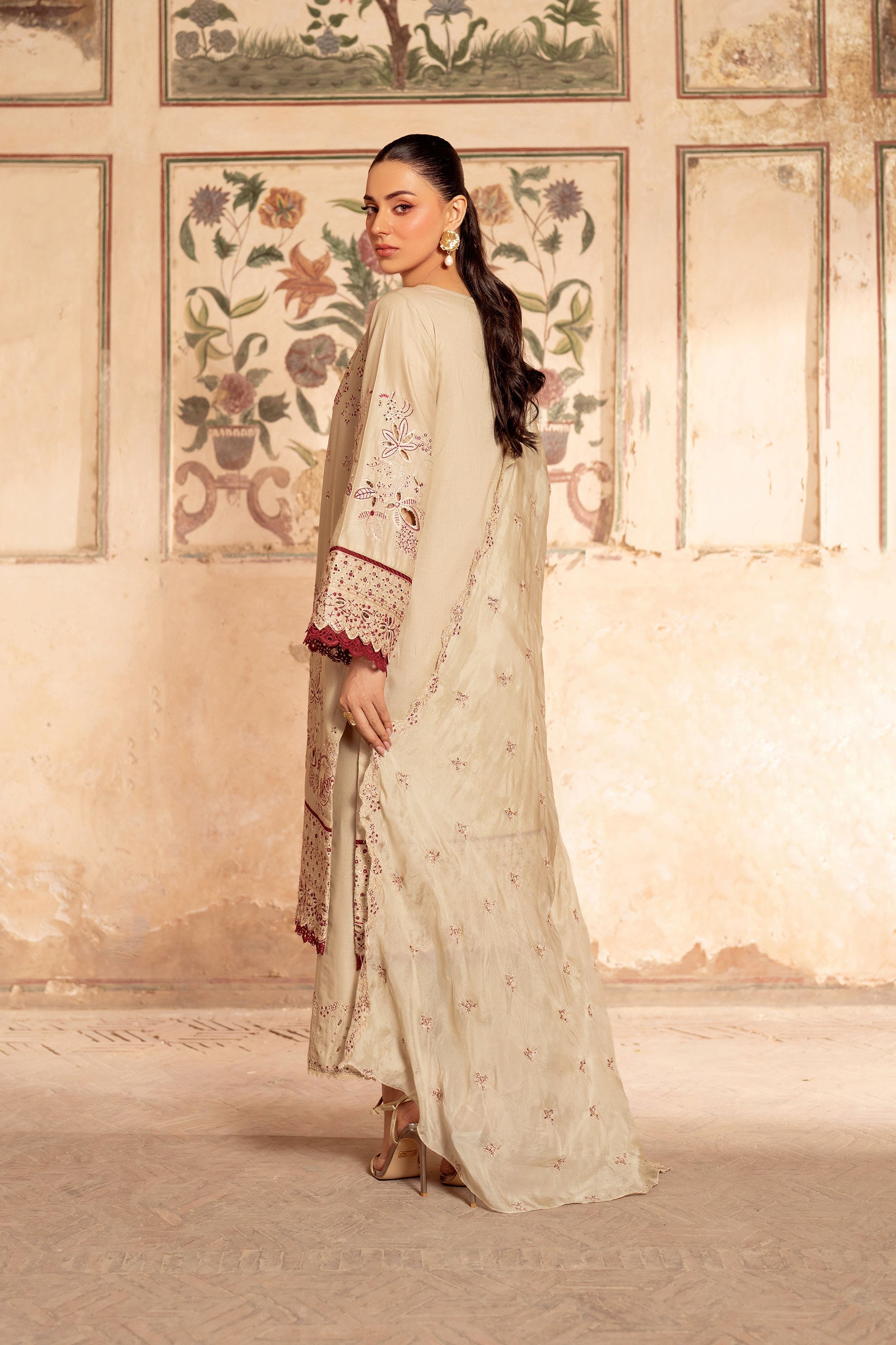 Panache Apparel Rang-e-Bahar Lawn Embroidered Stitched Suit-Ufaq