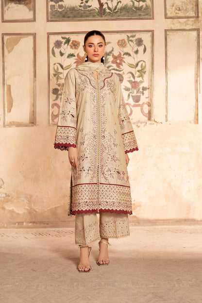 Panache Apparel Rang-e-Bahar Lawn Embroidered Stitched Suit-Ufaq