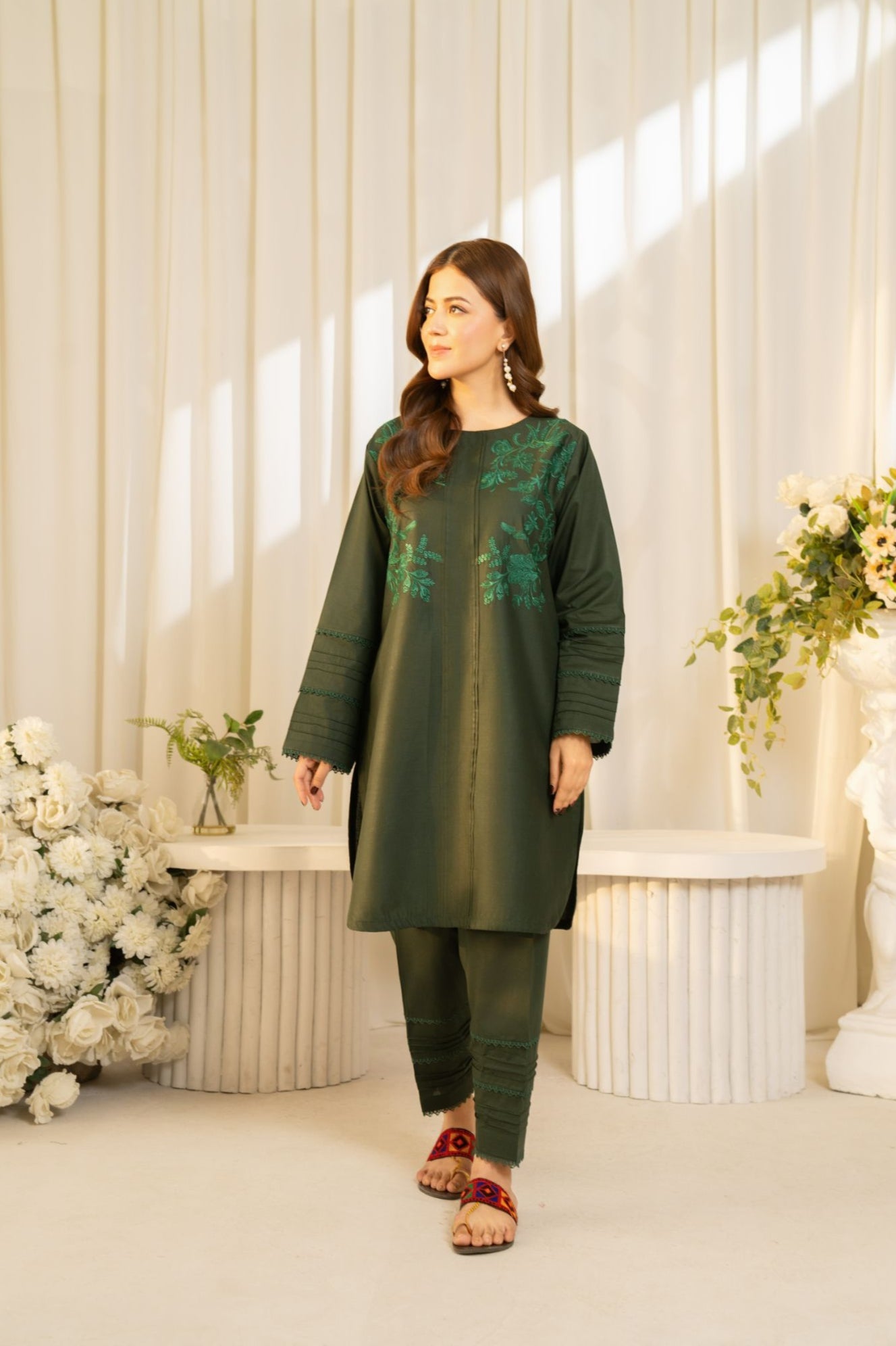 Panache Apparel Sunlit Essentials Cotton Lawn Embroidered Co-Ord Set-Mellow