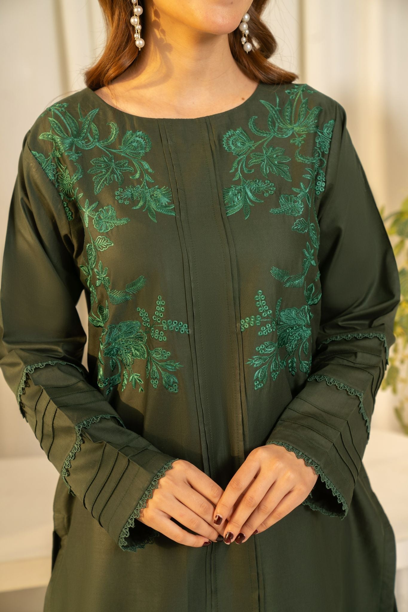 Panache Apparel Sunlit Essentials Cotton Lawn Embroidered Co-Ord Set-Mellow
