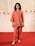Velvour Girls Cotton Embroidered Co-Ord Set-VG176-A