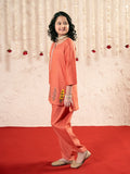 Velvour Girls Cotton Embroidered Co-Ord Set-VG176-A