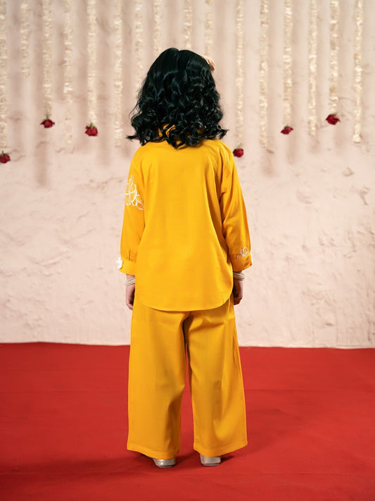 Velvour Girls Cotton Embroidered Co-Ord Set-VG178-C