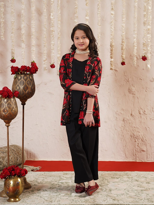 Velvour Girls Cotton Printed Co-Ord Set-VG186-A