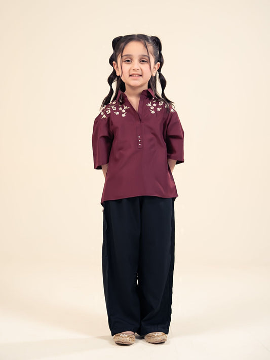 Velvour Girls Cotton Embroidered Tunic-VG191-A