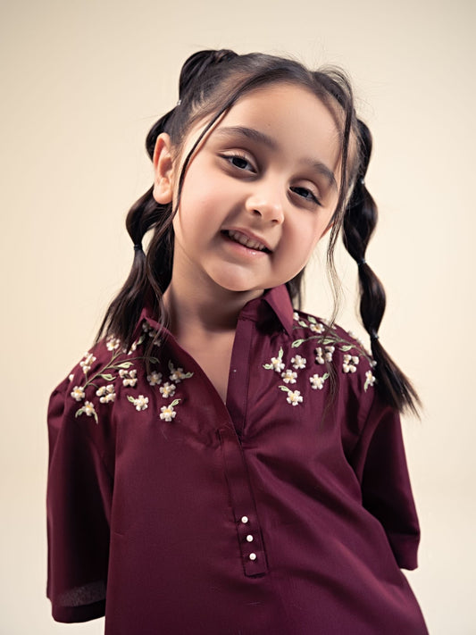Velvour Girls Cotton Embroidered Tunic-VG191-A