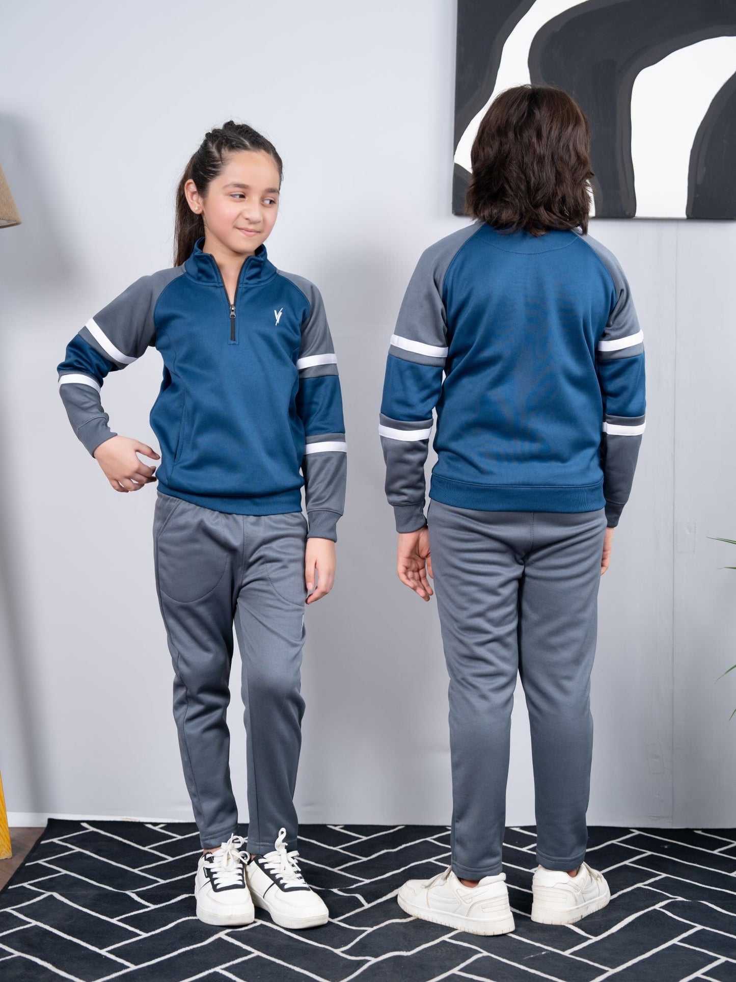 Velvour Fleece Mock Neck Tracksuit-VWT23-A