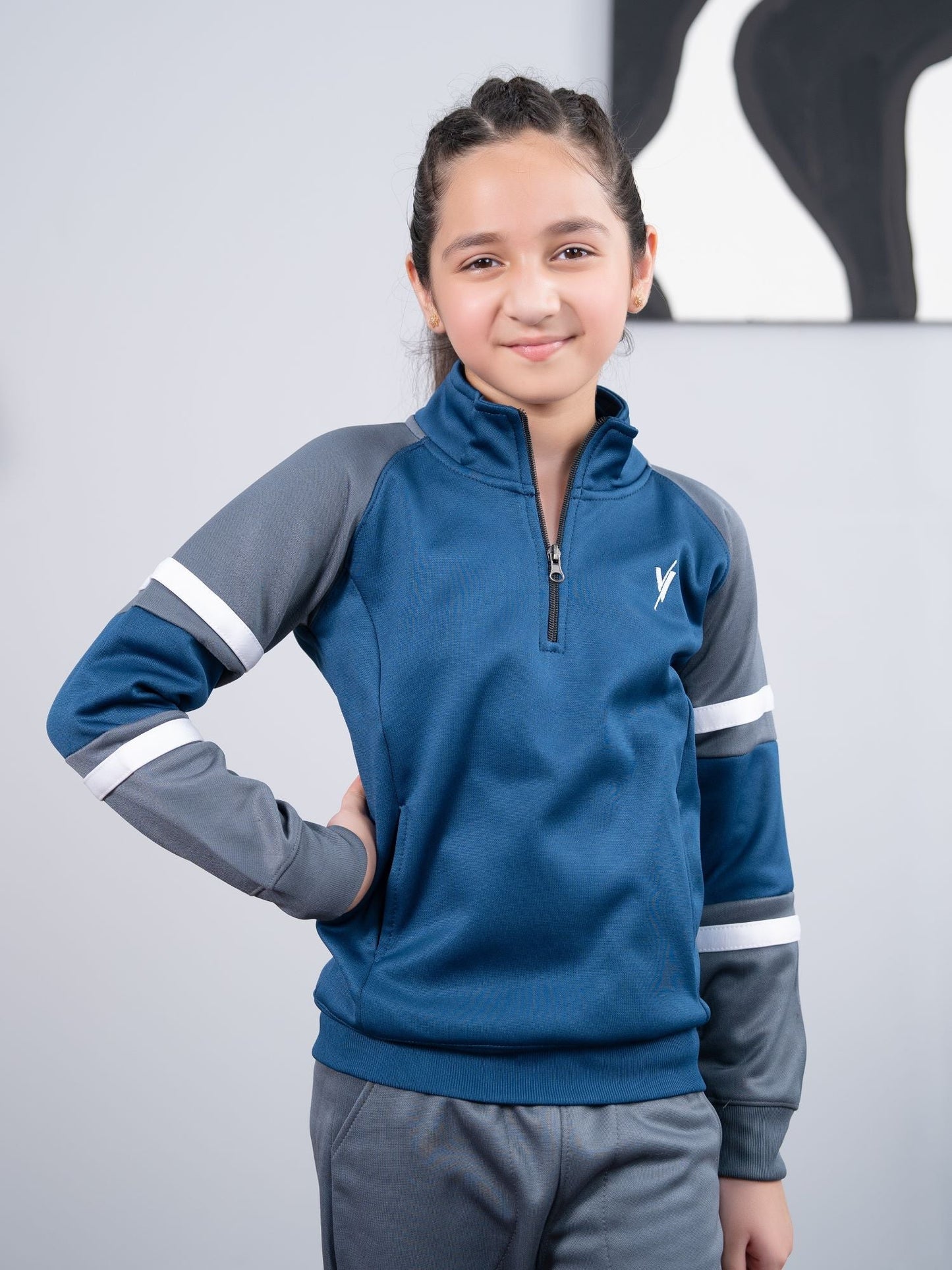 Velvour Fleece Mock Neck Tracksuit-VWT23-A