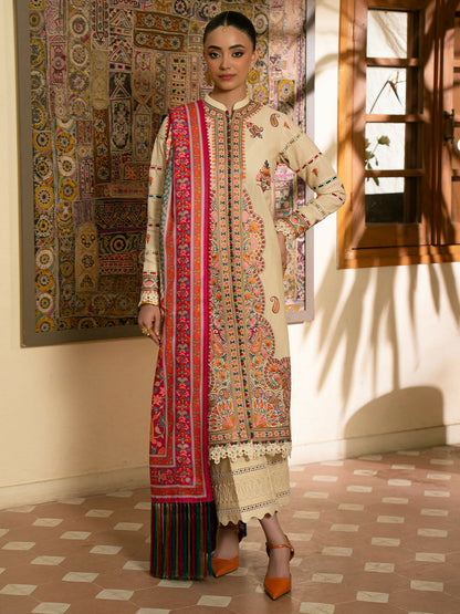 Binilyas Gulrukh Khaddar Embroidered Unstitched 3-Piece Suit-61-A