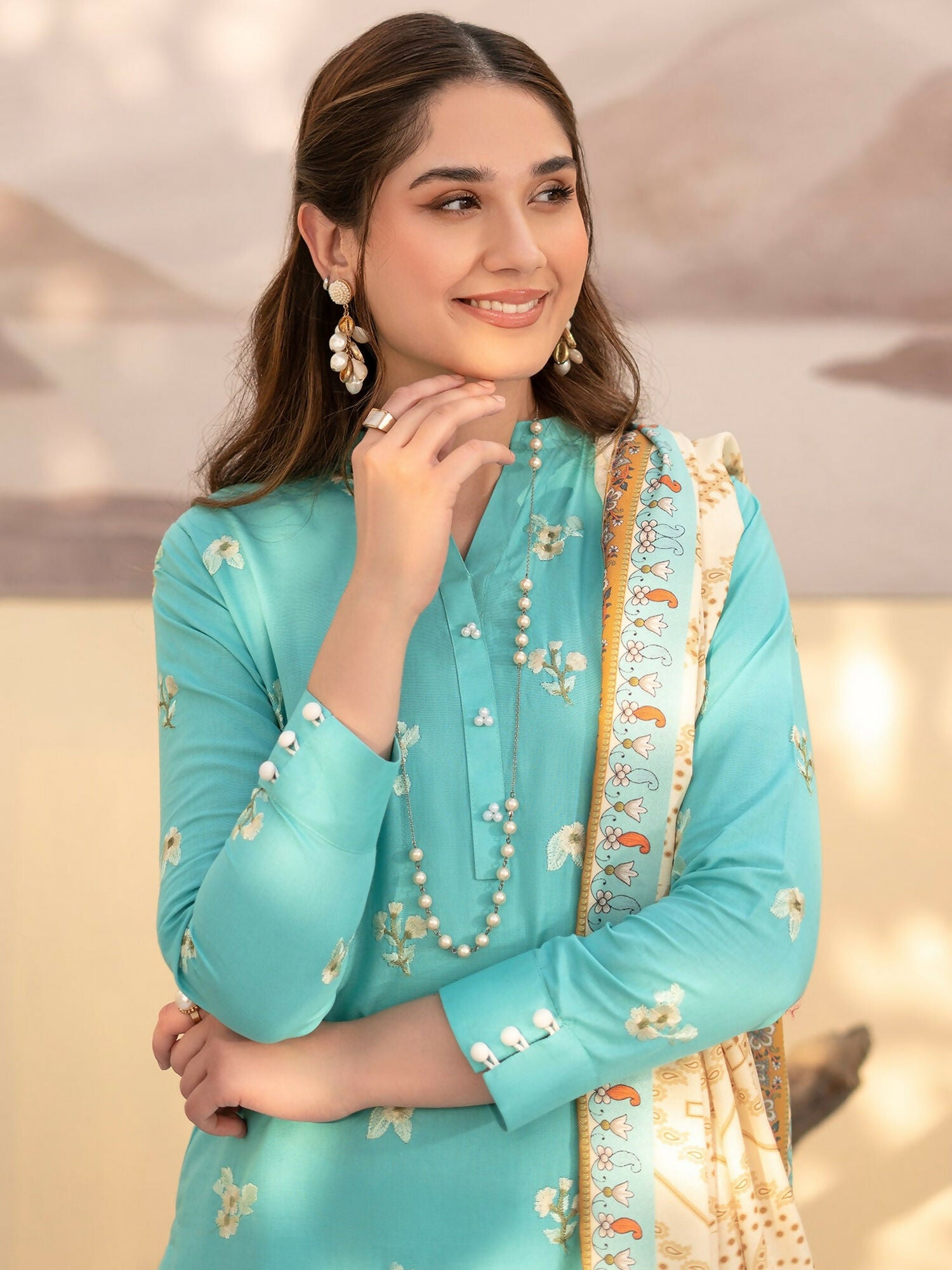 Panache Apparel Khaddar Embroidered Stitched Suit-Muse