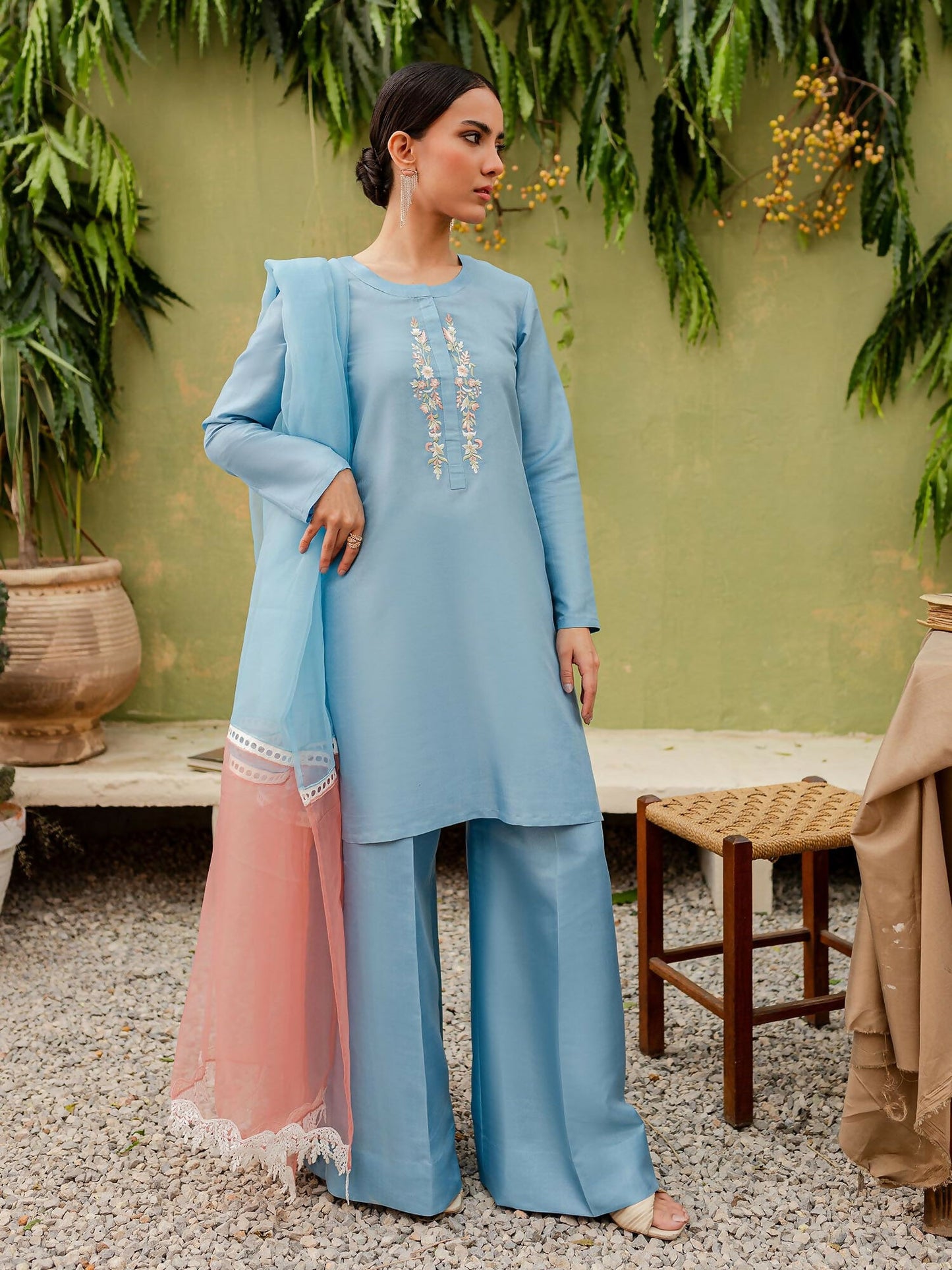 Allure By IH Katan Silk Embroidered Stitched 3-Piece Suit-Zora