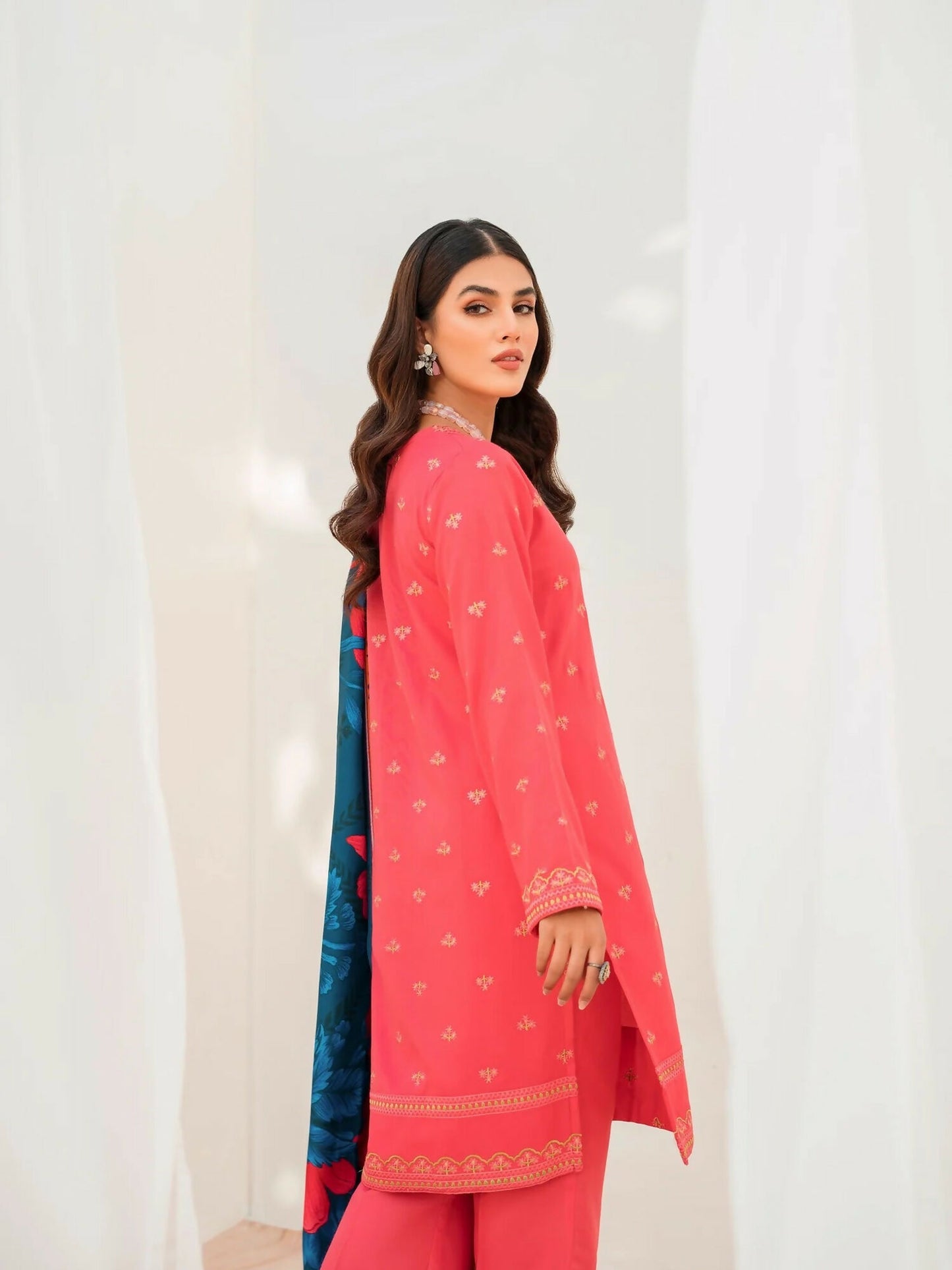 Panache Apparel Winter Basics Linen Embroidered Stitched 2-Piece Suit-Divine