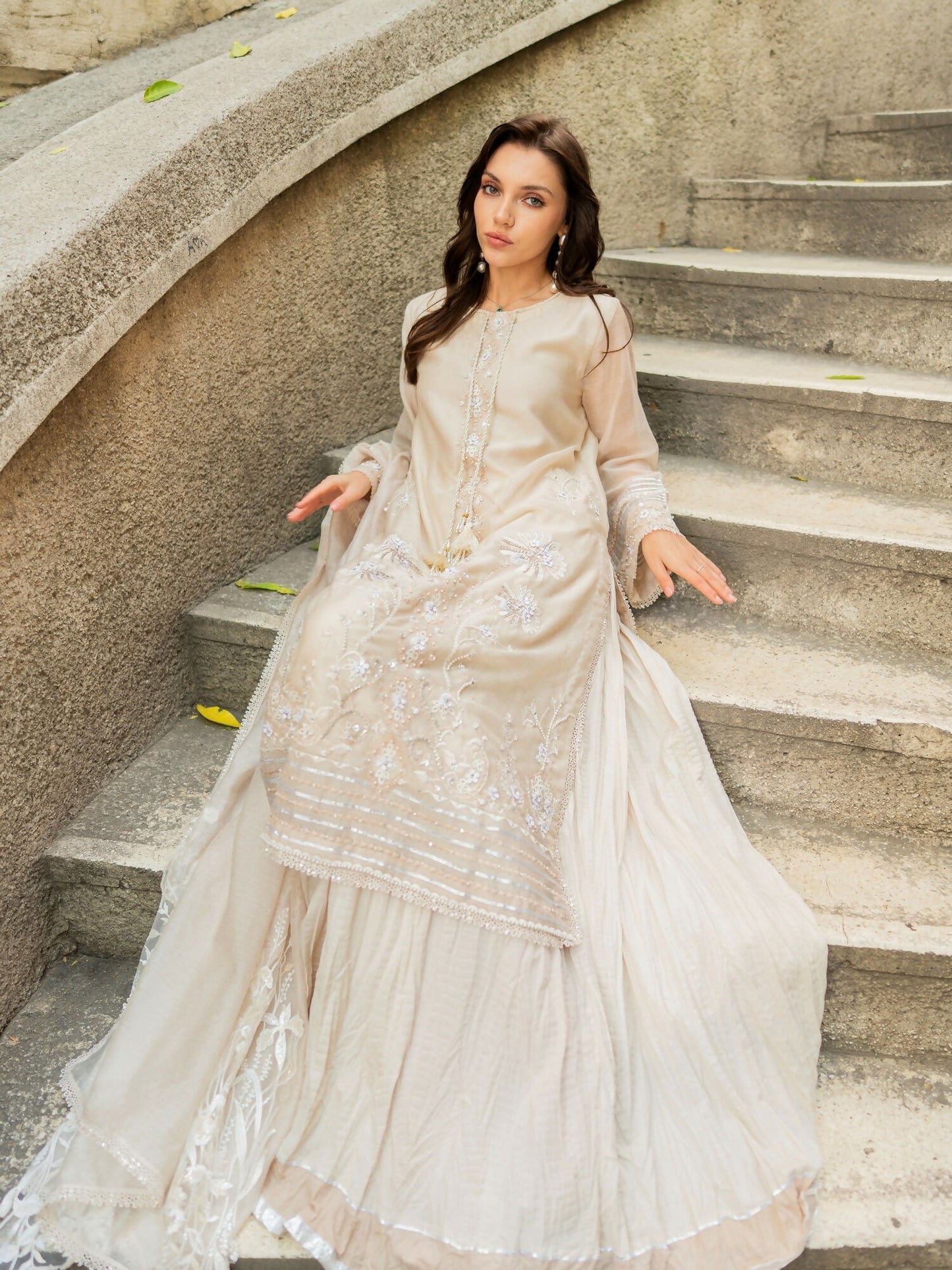 Farooq Hameed Studio EiD Collection'26 Pure Khaddi Net Embroidered Stitched 3-Piece Suit-Zavay