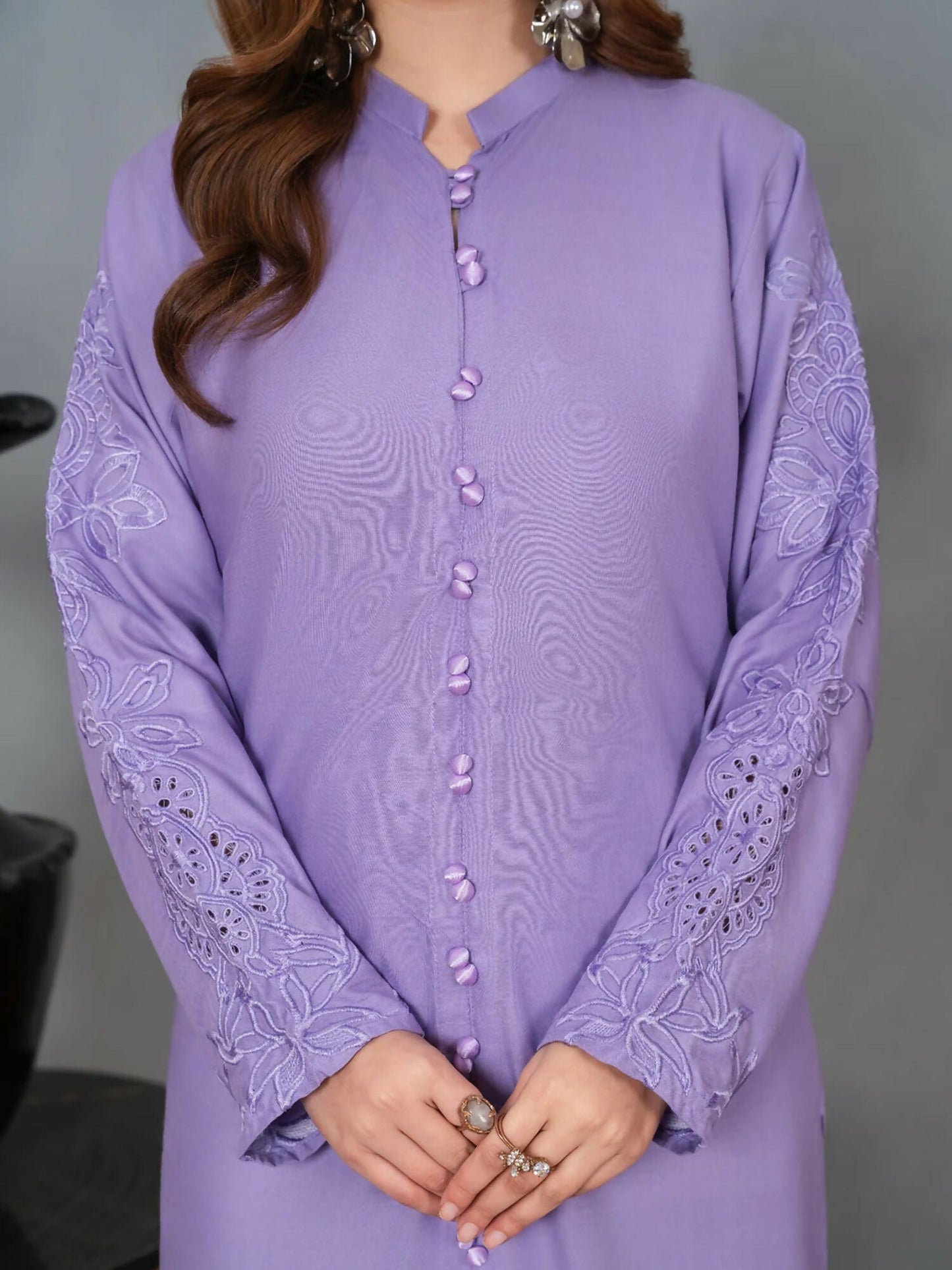 Stylish Collection Musk Linen Embroidered Co-Ord Set-Soofia