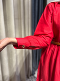 Kachy Dhaagy Cotton Tiered Maxi-Scarlet Red