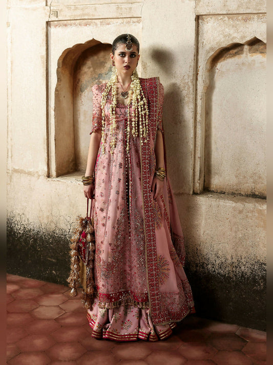Hussain Rehar Massarat Festive Unstitched'25 Organza 3-Piece Suit-Roshanara