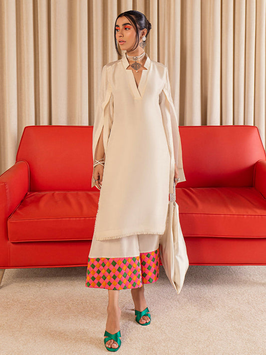 Ivory Hussain Rehar Pay Day Volume - II Raw Silk Stitched 2-Peice-VALE