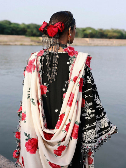 Hussain Rehar Karandi'25 Embroidered Unstitched 3-Piece-Rose