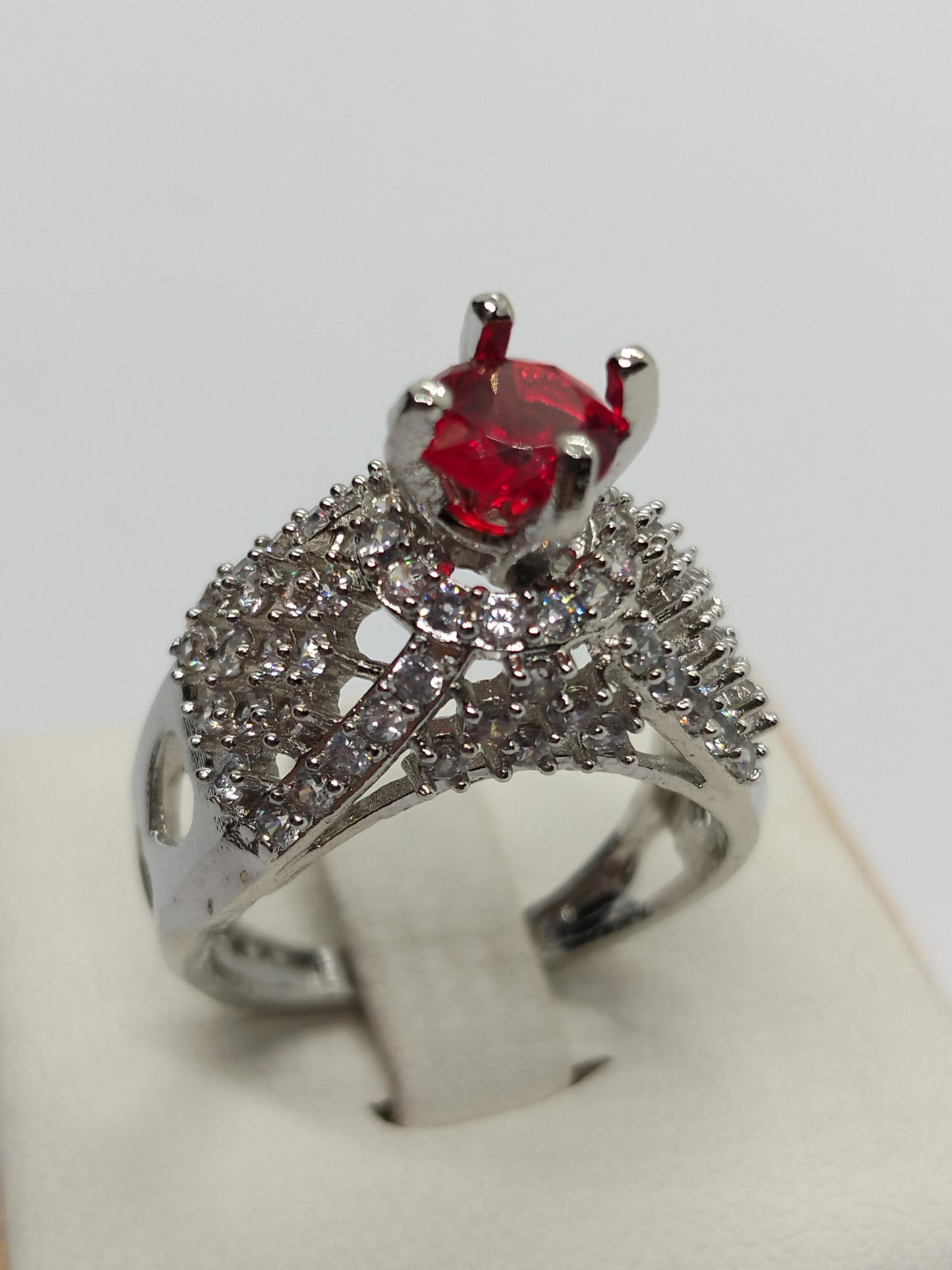 H&A Jewellery One Carat Silver Rhodium Plated Ring