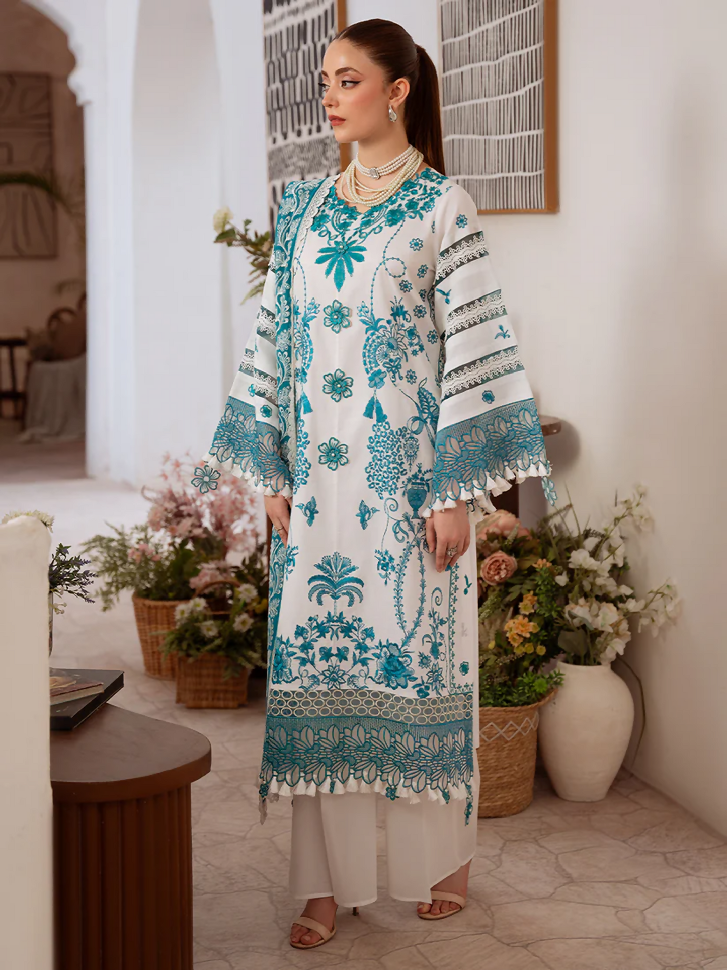 Mahnur Shanaya Lawn Embroidered Unstitched 3-Piece Suit-SN-09