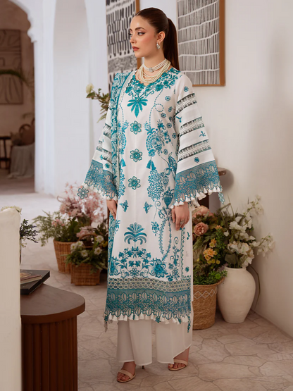 Mahnur Shanaya Lawn Embroidered Unstitched 3-Piece Suit-SN-09
