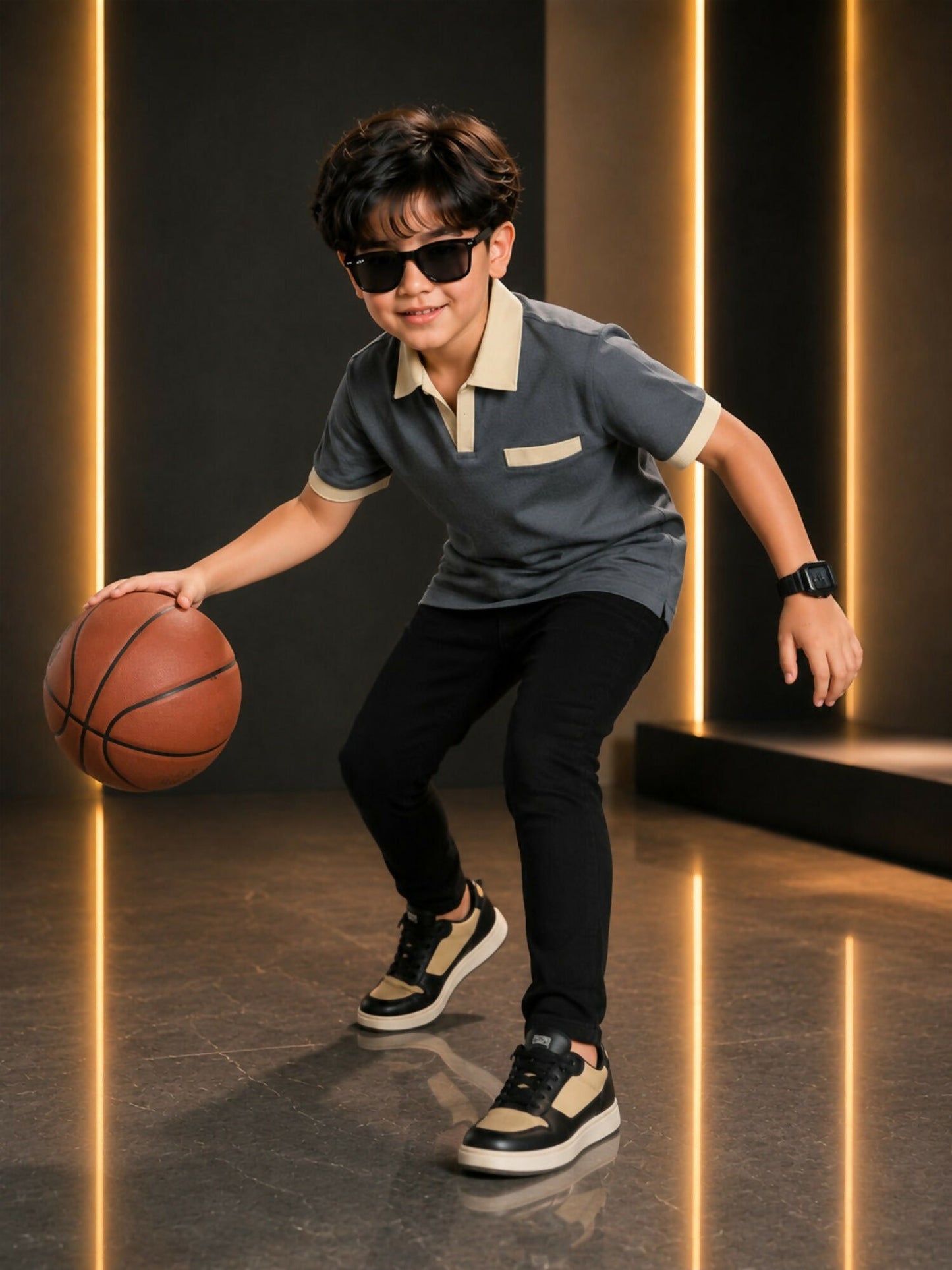 Velvour Boys Polyester Polo Shirt-VP27-C