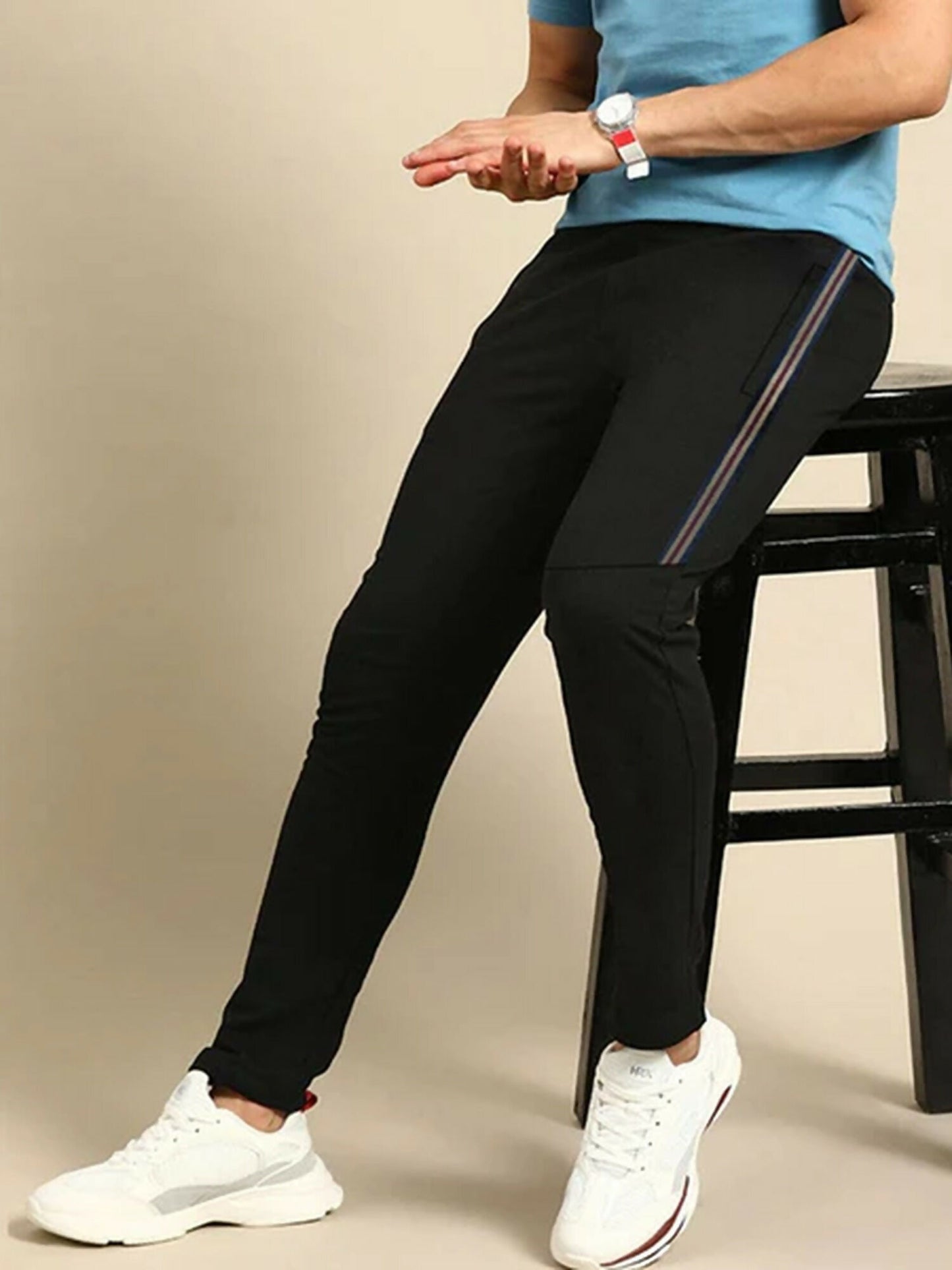 Funky's Plain Temper Terry Tape Fashion Prime Trousers-12747