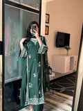 Tehzeeb Libas Linen Embroidered Stitched 3-Piece Suit-GRACE