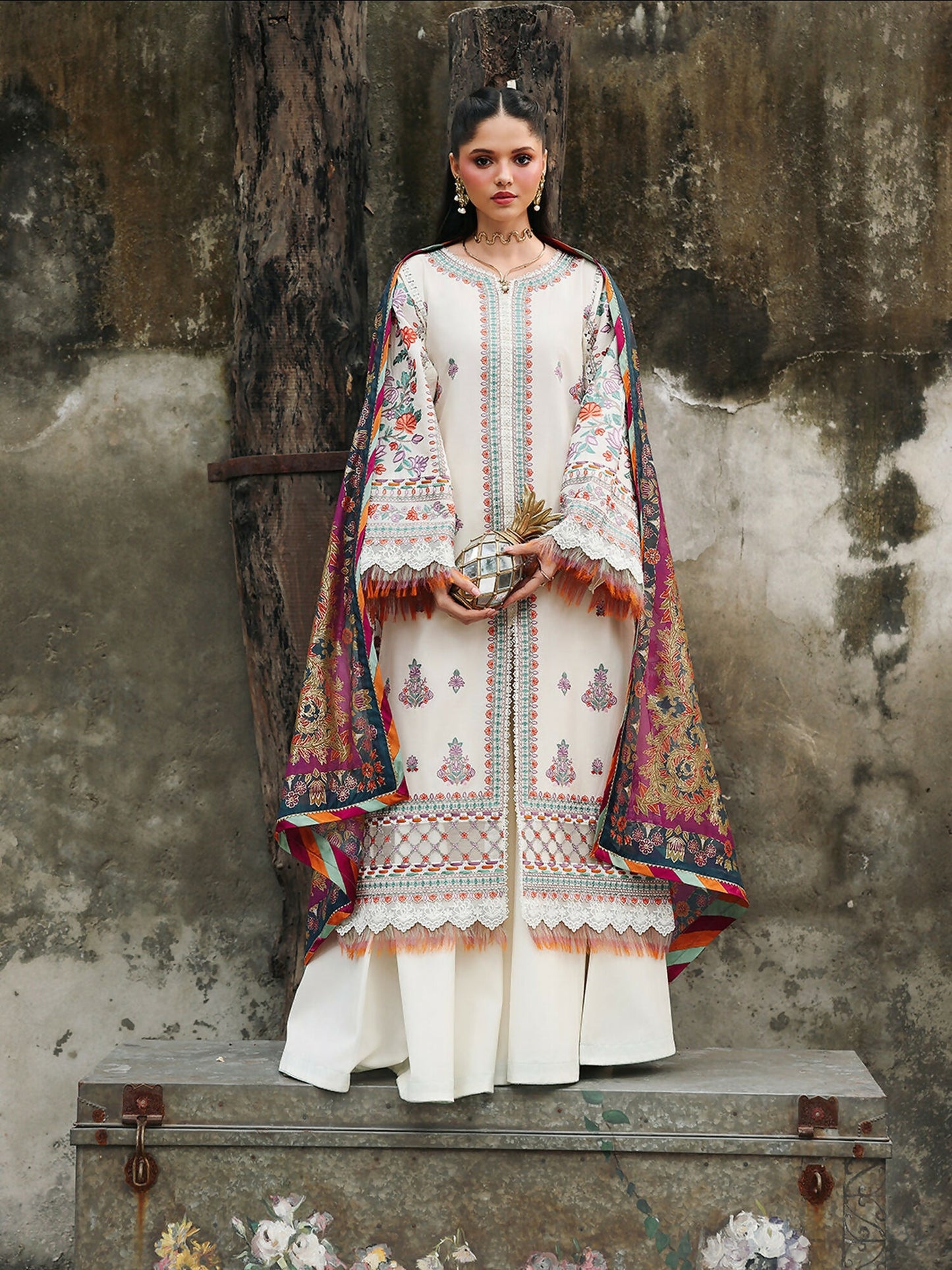 Binilyas Lumina Summer Lawn Embroidered Unstitched 3-Piece Suit-L74-B