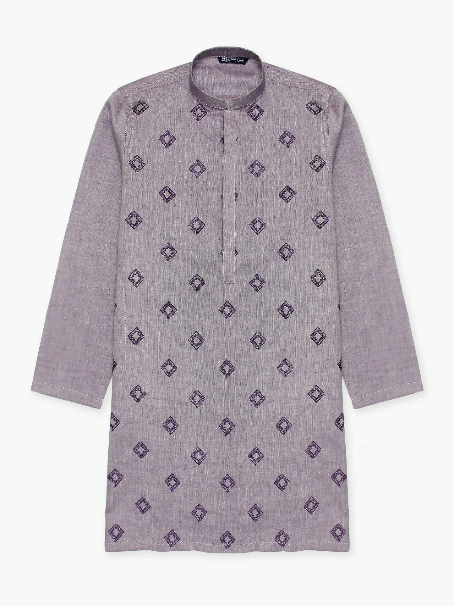 Velvour Boys Cotton Embroidered Stitched Kurta-VB196-G