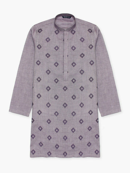 Velvour Boys Cotton Embroidered Stitched Kurta-VB196-G