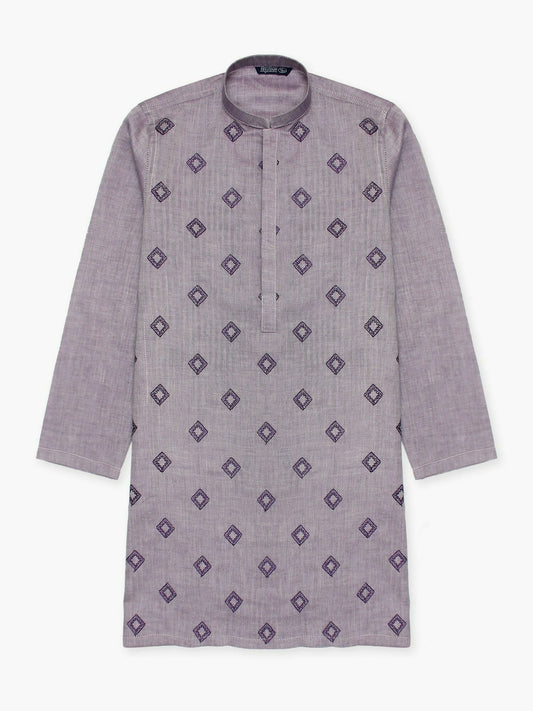 Velvour Boys Cotton Embroidered Stitched Kurta-VB196-G