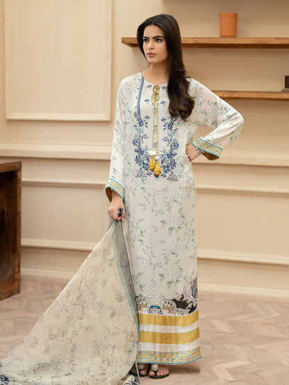 Shiza Hassan Miha Luxury Pret Satin Silk Printed 2-Piece Suit-Izel