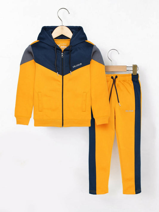 Yellow and Blue Velvour Winter Tracksuit-#VWT29-A