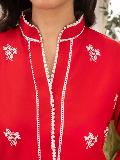 Stylish Collection Serene Summer Linen Embroidered Stitched 3-Piece Suit–Bahar