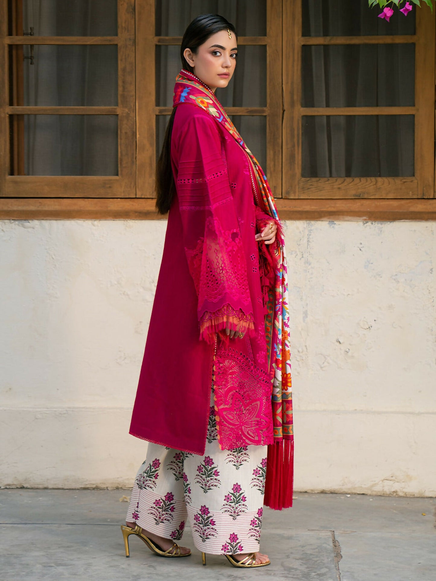 Binilyas Gulrukh Khaddar Embroidered Unstitched 3-Piece Suit-66-B